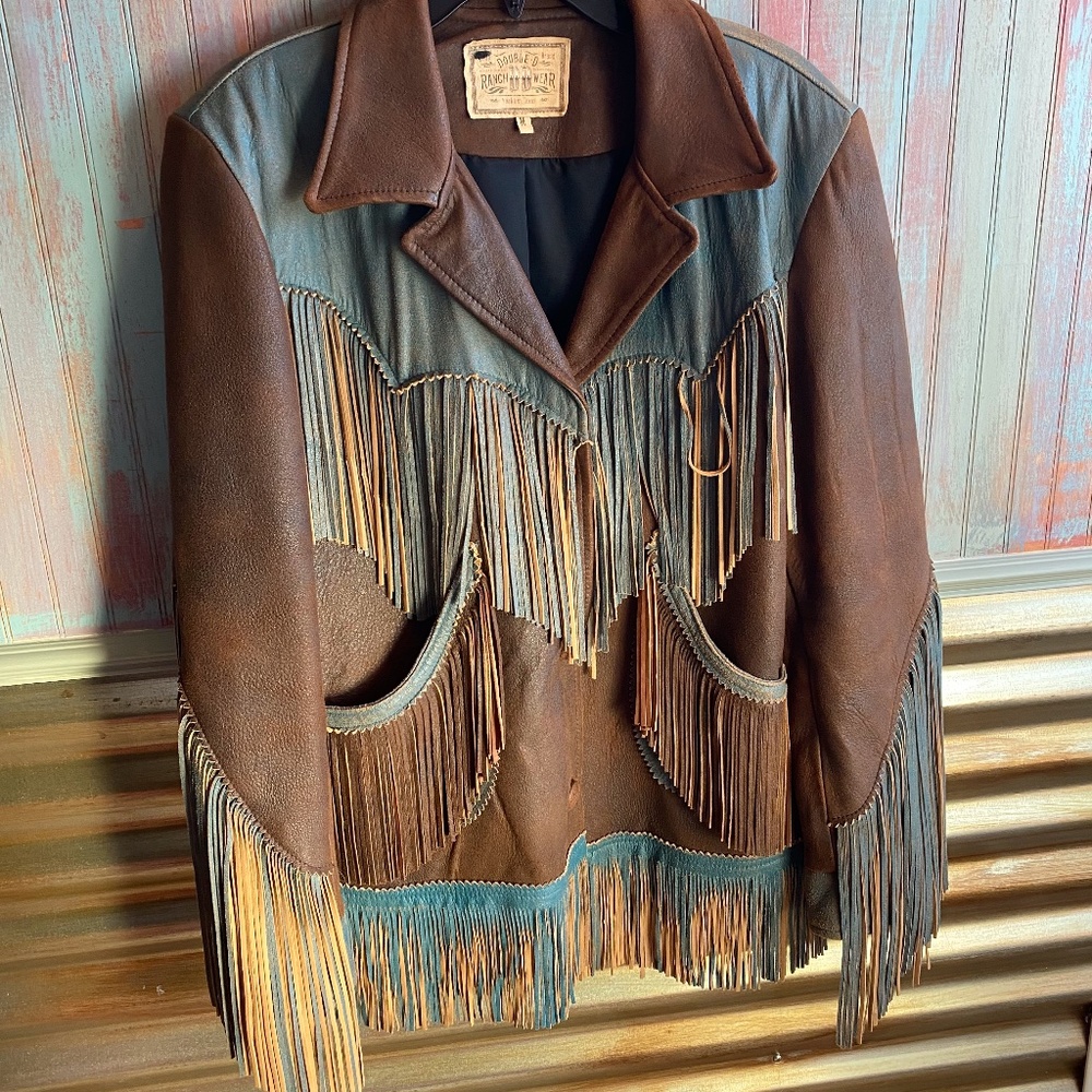 Double - D Ranch Wear Suede/Leather Fringe Jacket